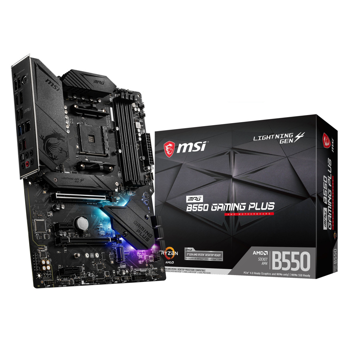 AMD - Ryzen 5 5600X - 3,7/4,6 GHz + AMD MPG B550 GAMING PLUS - ATX